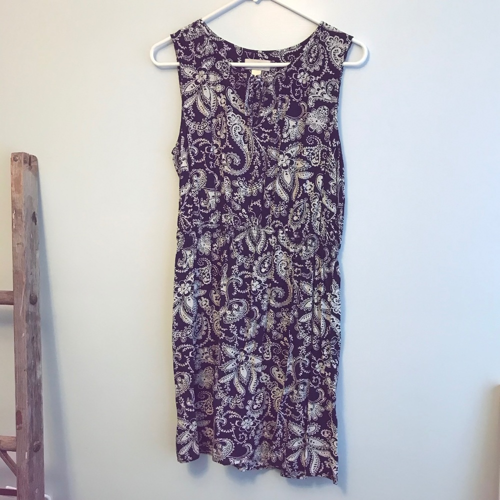 Loft keyhole paisley & floral sleeveless  dress